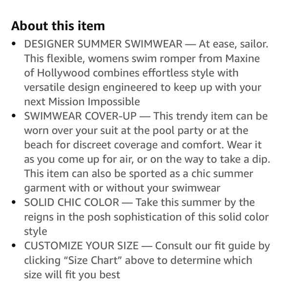 Maxine Of Hollywood Women's BLACK Romper One Piece Swimsuit Black size 18 NWOT - Picture 16 of 16